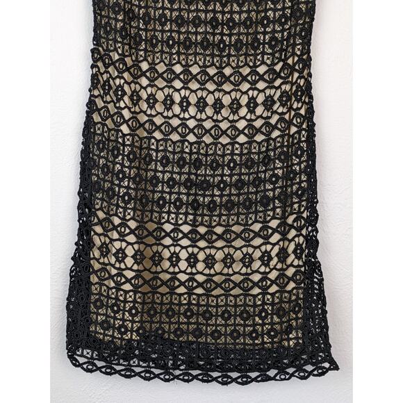 Ronen Chen Dress Lace Slip Designer Black 90s Y2K Sexy Nude Designer Size XS - Picture 4 of 14